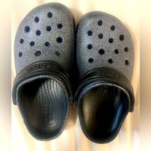 Black Glitter Toddler Girls Crocs
